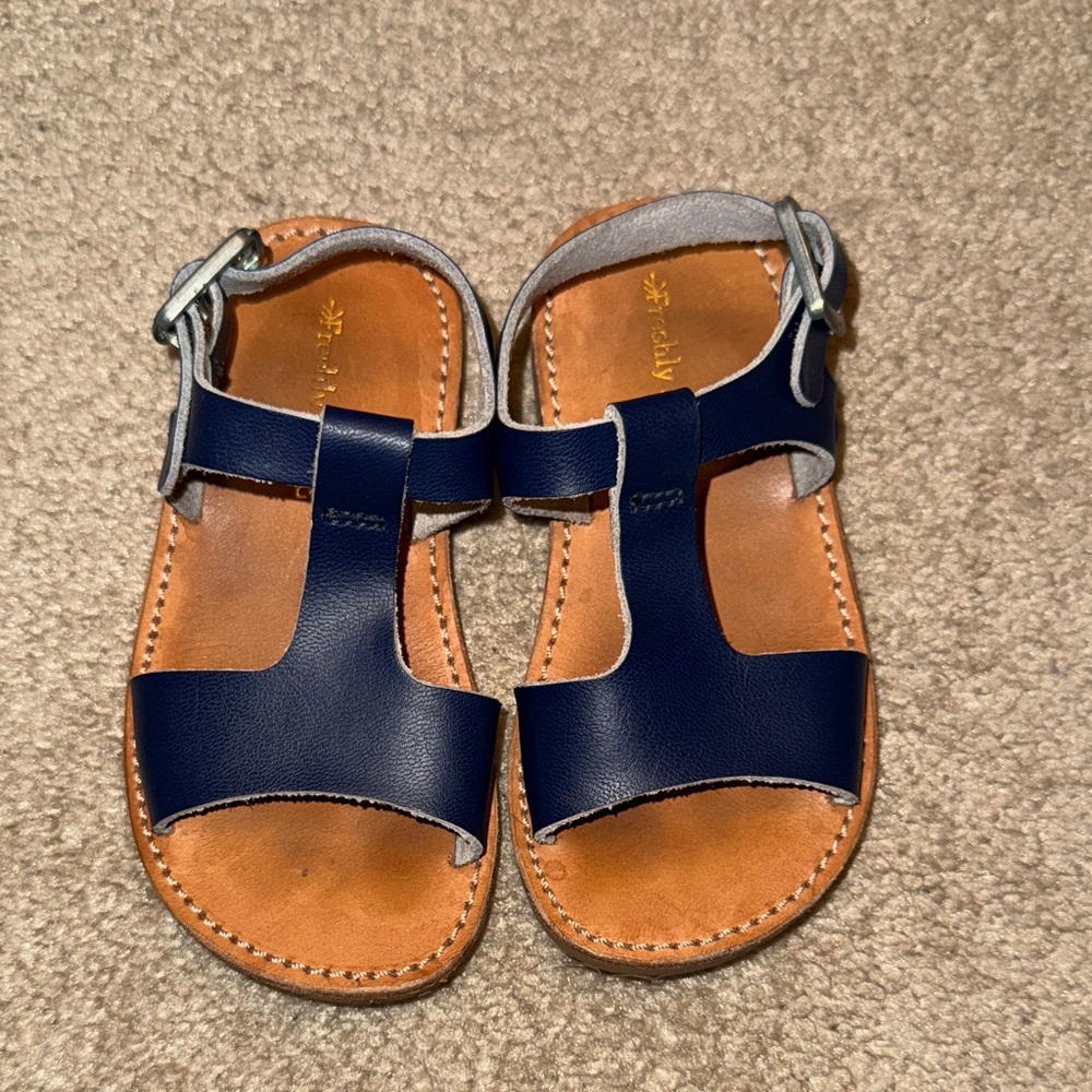 Freshly Picked Navy and Tan Kids Sandals